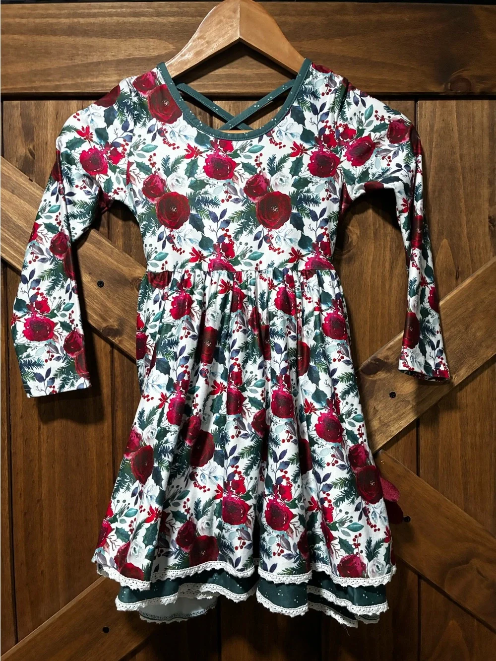 Cheeky Plum Christmas Rose Dress